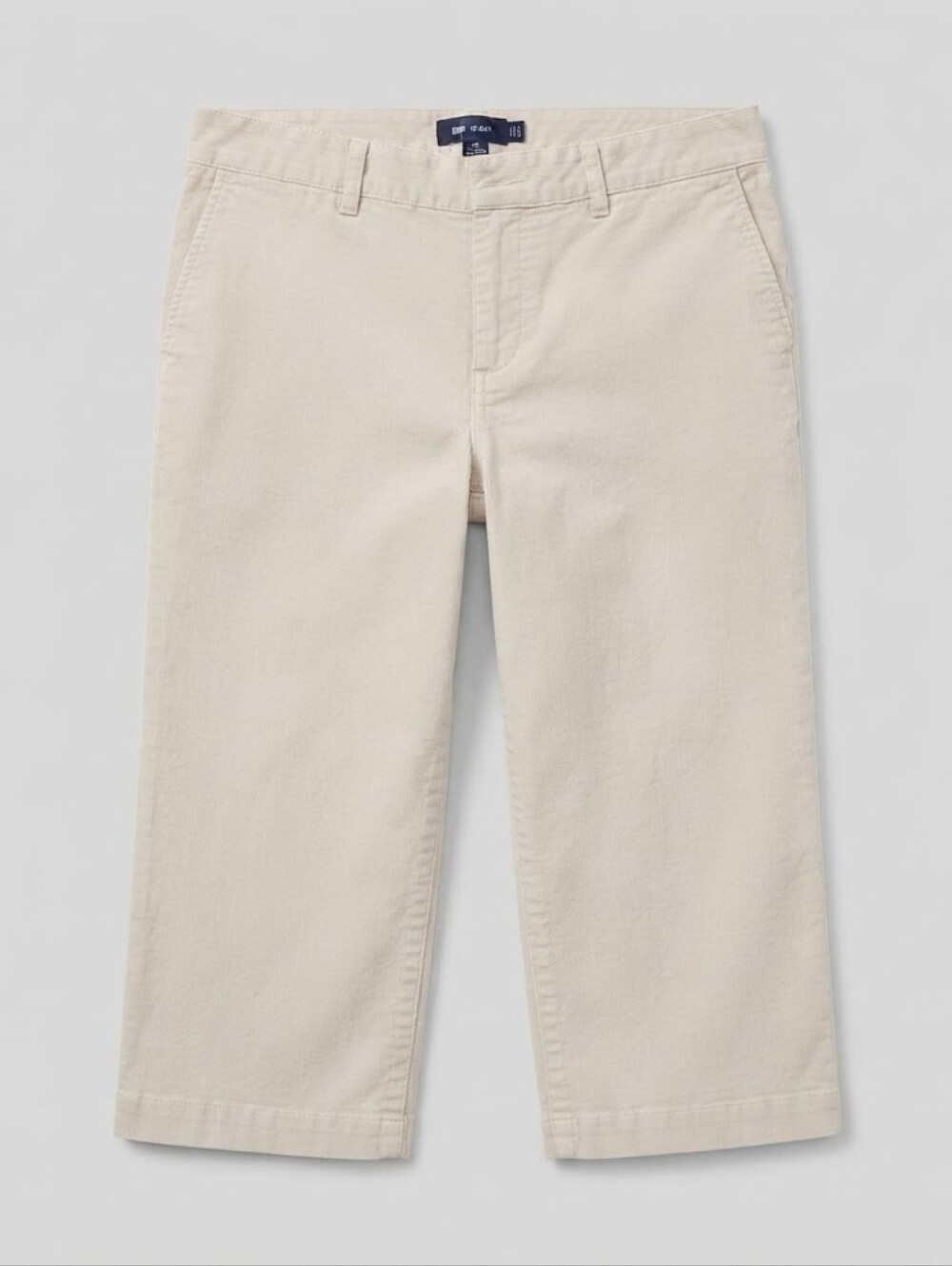 Gap Women's Stretch Cropped Leg Pants Size 18 Beige Striped Corduroy Casual Tro